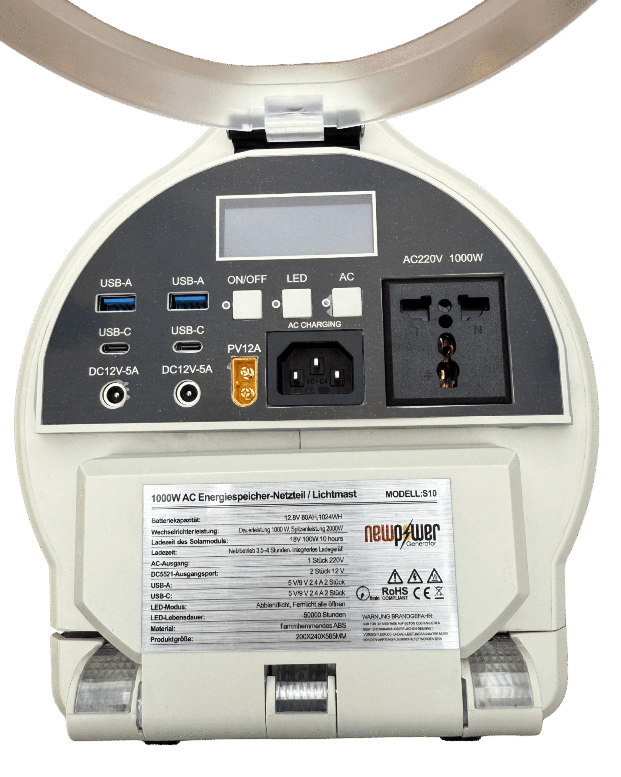 S10 Mobile Power Station 12 Newpower Solargenerator Beleuchtungsmast S10 4 scaled